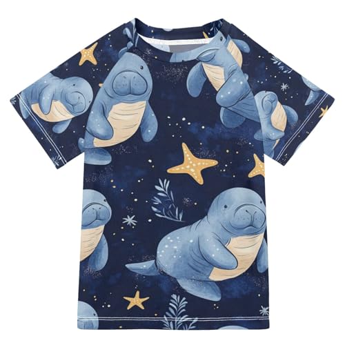 Kids Swimsuit Buffalo Star Blue Sea Sunscreen T-Shirts Swimwear Sets UPF 50+