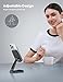 Lamicall Foldable Phone Stand for Desk - Height Adjustable Cell Phone Holder Portable Cellphone Cradle Desktop Dock Compatible with iPhone 15 14 13 Pro Max Mini, 12 11 XR X 8 7 6 Plus SE, Smartphone