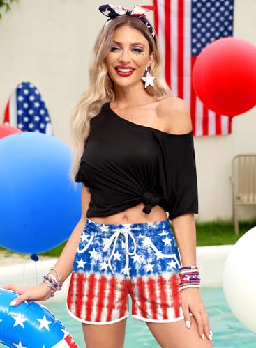 Image of For G and PL Women Summer Floral Beach Boardshorts with Pockets Swim Trunks