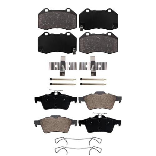 Image of Detroit Axle - 2.0L Brake Pads for 2008-2010 Chevrolet Cobalt SS, Ceramic Brake Pads w /Hardware Front and Rear 2009 Replacement