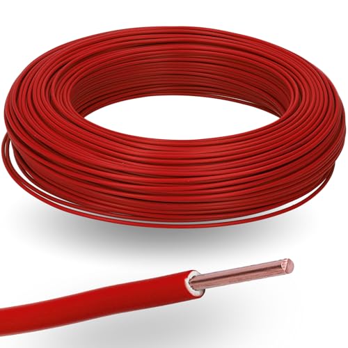 Kalitec H07V-U 1 x 1,5 mm² rouge câblage simple en PVC ignifuge 1,5 mm² fil rigide en cuivre I 450/750 V
