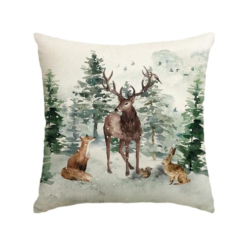 Artoid Mode Bäume Rentier Füchse Kaninchen Weihnachten Kissenbezug,...