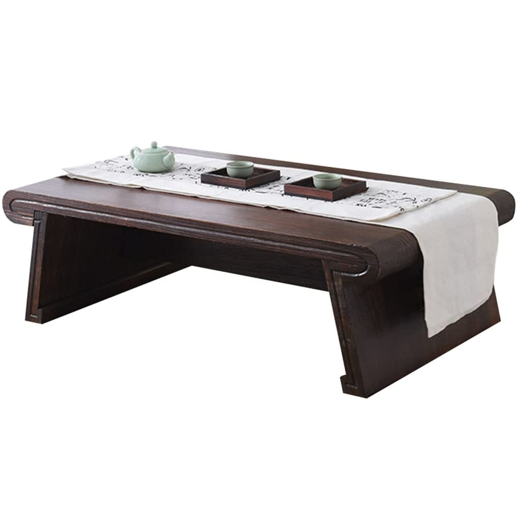 Living Room Zen Tea Table Retro Low Table Coffee Table Japanese Tatami Table Coffee Table Suitable for Bay Window (Size : 80x50x30cm)