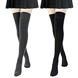 EINE GRÖSSE PASST AM MEISTEN - overknee strümpfe lange Die Länge von der Sockenoberseite bis zur Ferse beträgt ungefähr 46 cm, und die Zehe bis zur Ferse ist ungefähr 18 cm lang. Lange socken mit guter Elastizität und maximalem Umfang der Socken kann auf ca. 38cm gedehnt werden.