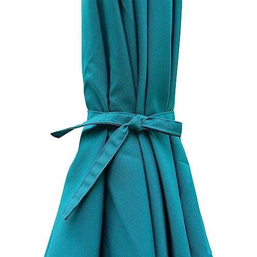 Image of Blissun 7.5 ft Patio Umbrella, Yard Umbrella, Outdoor Market Umbrella with Push Button Tilt Crank (Cerulean)