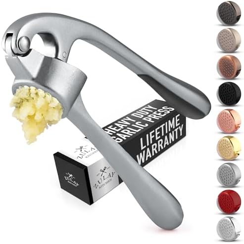 Zulay Kitchen Premium Garlic Press - Durable Garlic Masher with S...