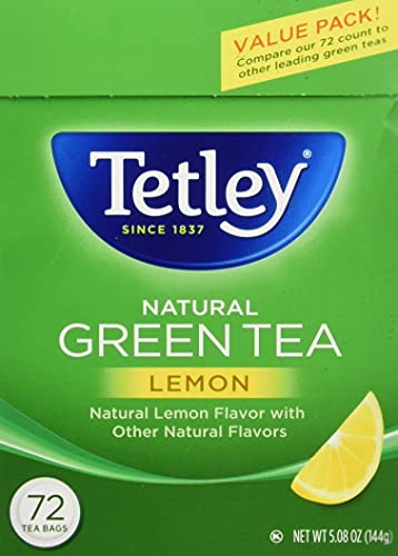 Tetley Natural Green Tea, Lemon Green Tea, 72 Tea Bags, Rainforest Alliance Certified #TOP28