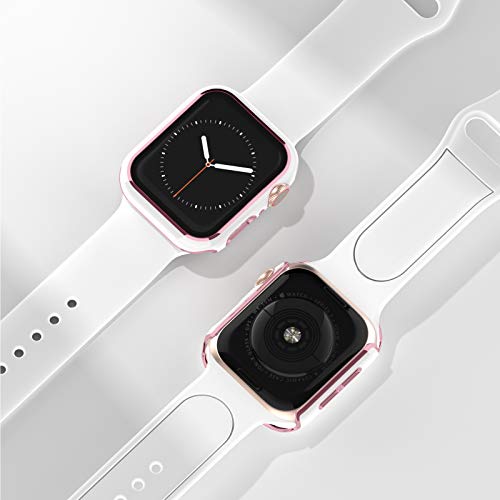 Image of Adepoy Case with Tempered Glass Screen Protector, Compatible with Apple Watch Series 3 /2 /1 38mm, All-Around Ultra-Thin Bumper Full Cover Hard PC Protective Case for iWatch Accessories