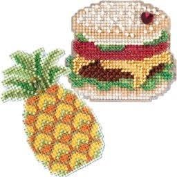 2 Kit Bundle, Counted Glass Beads : Hamburger and Pineapple