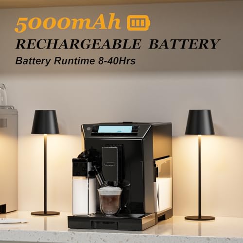Image of Kakanuo Cordless Table Lamp Rechargeable Black - KK 2 Pack 5000mAH Battery Operated Lamp for Counter, 3 Color Stepless Dimming Wireless Lamp for Dining Kitchen, Outdoor Patio, Touch Control
