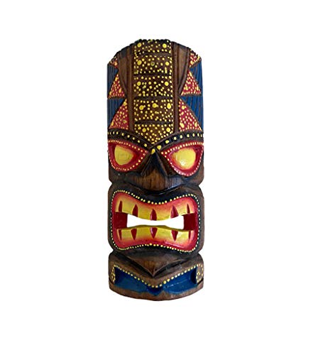 OMA Wooden Tiki Wall Mask Hand Crafted Tribal Hawaiian Polynesian Wall Art Home Decor Gift