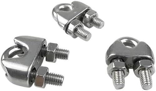 1Pcs 304 Stainless Steel Wire Rope Clips M2/3/4/5/6/8/10/14/16Mm U Type Clamp Wire Rope Clip Cable Bolts Rigging Hardware Clamps(Size:M2 2pcs) image 5
