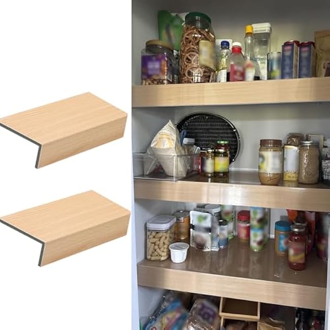 ERRULAN Wire Rack Cover Removable Faux Wood Shelf Covering for Closet, Kitchen, Garage, 48x16 36x16 42x16 28x16 Custom Pantry Shelves Covers for Durable and Easy-to-Clean(5pcs,22x9x3inch/56x23x8cm)