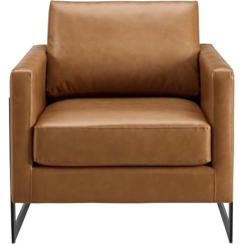 Sillón Plegable Cuero Vegano Negro Marrón miniatura 4