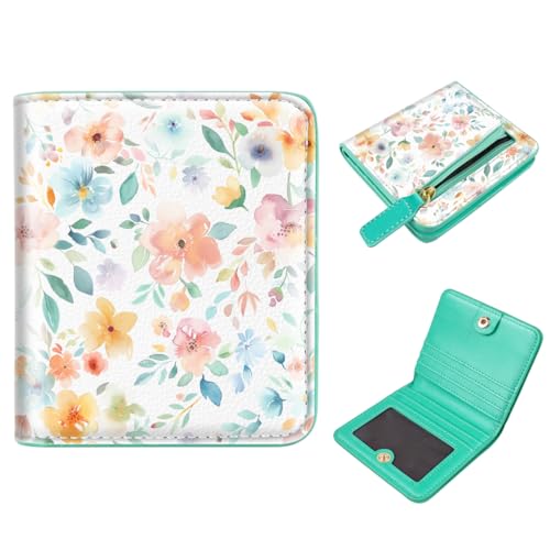 Image of Small Womens Wallet Thin Credit Card Holder Pocket Mini Purse | Ladies Compact Travel Wallets Women Slim RFID Blocking Bifold Pocket Card Holders for Travel & Daily Use Floral Female Wallet