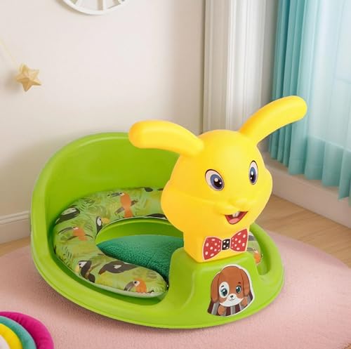 Image of Nabhya Kids Toilet Trainer Baby Potty Seat With Rabbit Handle And Back Support Toilet Seat For Girls & Boys (Green)