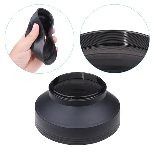 Parasol para lente de cámara - de goma - juego de 2 unidades - plegable en 3 pasos - protector solar - reduce el flare y el deslumbramiento del objetivo - bloquea la luz solar excesiva para mejorar la fotografía y grabación de video miniatura 5