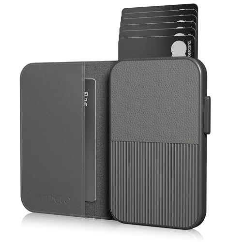 Image of Fidelo Slim Wallet for Men - RFID Blocking Minimalist Credit Card Holder with Sliding Pop-Up Design - Push Button Men's Wallets - Front Pocket Wallet