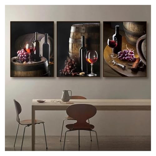 Tableau vin rouge et bière 40x50cm déco murale moderne en toile - 3