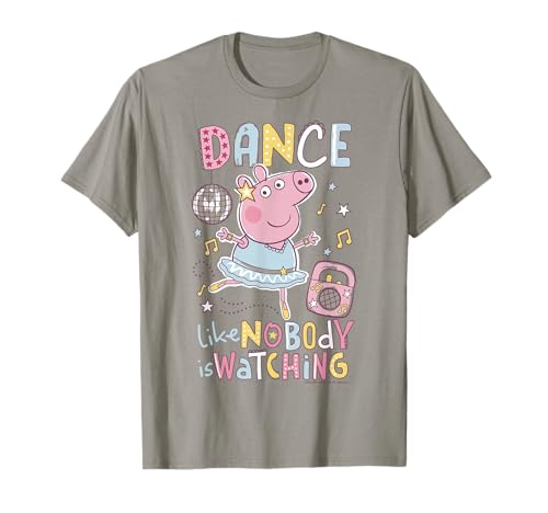 T-shirt Peppa Pig Dance rose pour fille top enfant coton imprimé