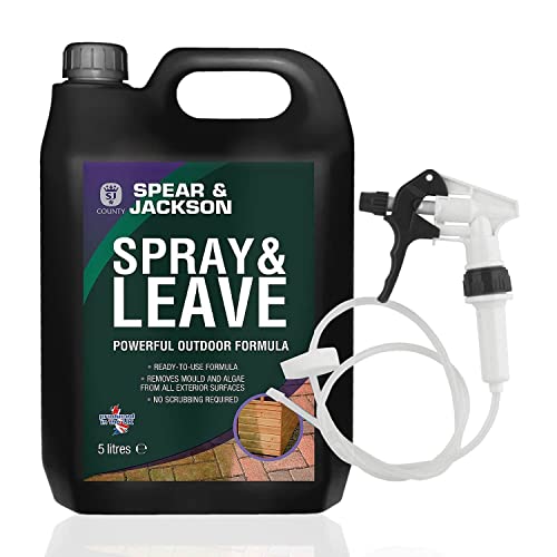 Coopers of Stortford - Spear and Jackson Spray and Leave Patio Cleaner - 5L Patio Cleaner with Trigger Spray No Tiresome Scrubbing Wiping or Washing Off Required