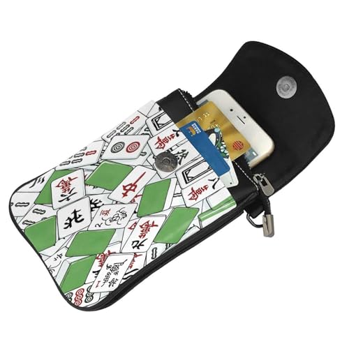 Cell Phone Crossbody Purse Funny Chinese Mahjong Tile Womens Shoulder Wallet With Phone Pocket4