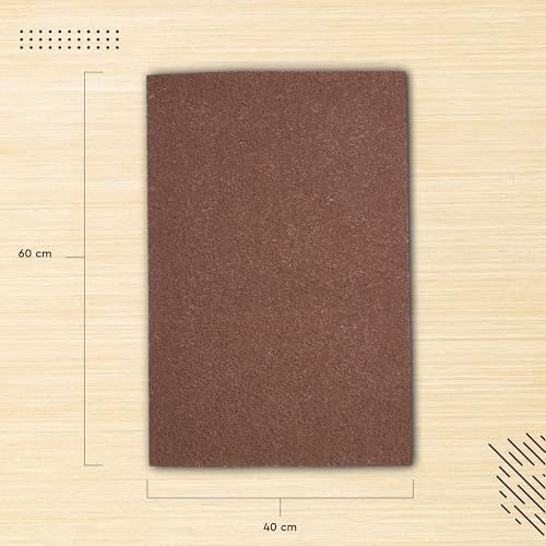 Image of Encasa XO Coir Door Mat for Home Entrance, Anti Slip PVC Back Brown