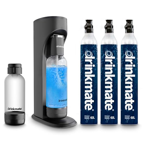 Drinkmate Omnifizz Sparkling Water And Soda Maker, Ultimate Bundle In Matte Black