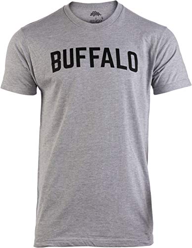 Buffalo | Classic Retro City Grey New York Lake Erie Vintage NY Men Women T-Shirt-(Adult, XL)