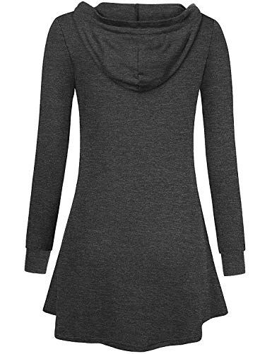 Image of Miusey Womens Zip Up Long Hoodie Jacket Lightweight Tunic Sweatshirt Open Front Cardigan