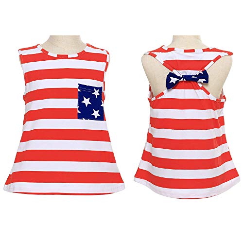 Image of 4th of July Shirts for Girls Patriotic American Flag Kids Clothing