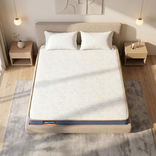 Image of Amazon Basics Dual Sided High Density Foam Mattress | Queen Size Bed Mattress, 5-Inch Thick | Reversible Soft Feel & Medium Firm Sides, Zero Motion Transfer (78x60x5 Inches, Polyester Cover)