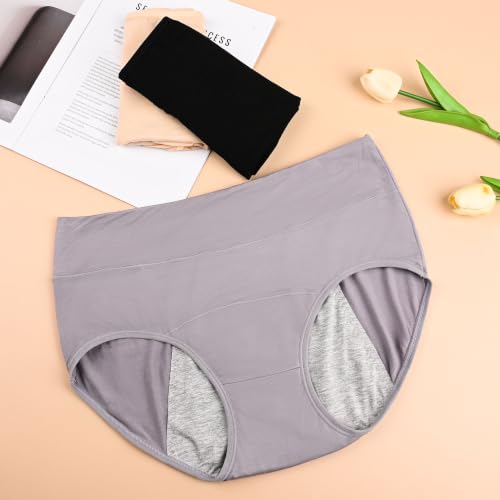 Image of Leak Proof Panties for Women Over 60, High Waisted Women's Incontinence Panties, Washable Ladies Period Underwear.
