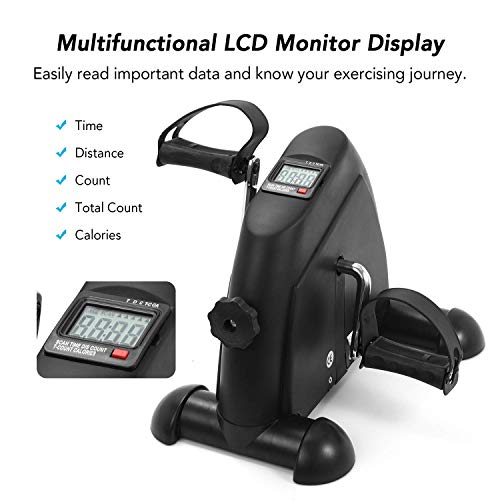 Cycle de pédale vélo d'exercice avec écran LCD et mini stepper d'intérieur - 4