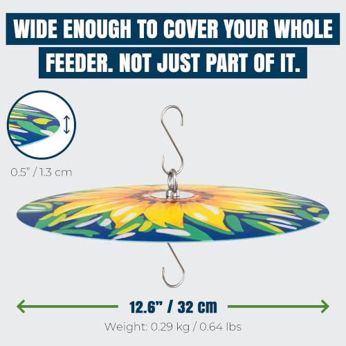 Protector de lluvia de colibrí con accesorios de flores para mantener comida seca 6