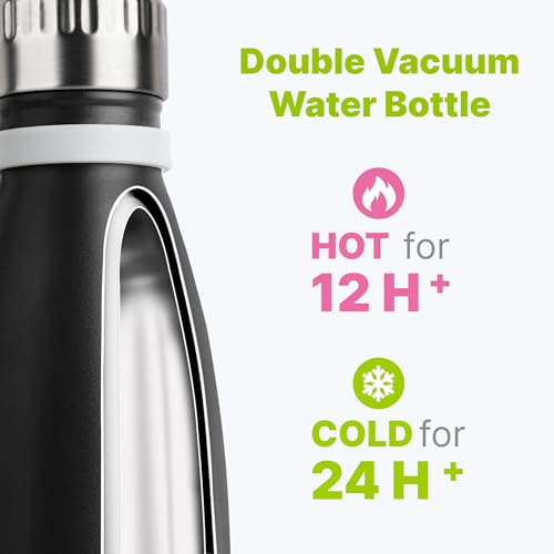 Image of 17 oz Cola Shape Vacuum Insulated Stainless Steel Water Bottle, Black