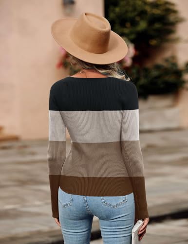 Image of Zeagoo Sweaters for Women 2026 Knit Trendy Long Sleeve Lightweight Slim Fit Pullover Cutout Tops S-XXL