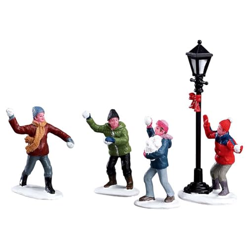 Lemax Christmas Village Snowball Fight! Set of 4-32133