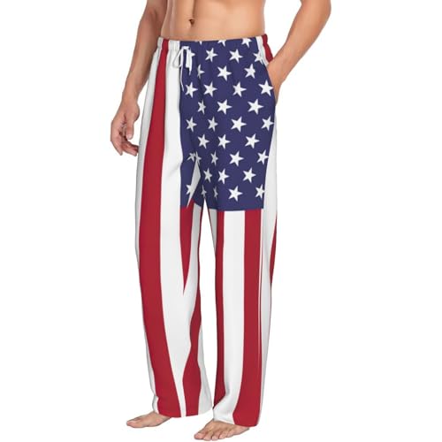 American flag print Mens Sleepwear Pajamas Pants with Pockets Soft Sleep Lounge Bottoms Sleep Pj Bottoms for Men2