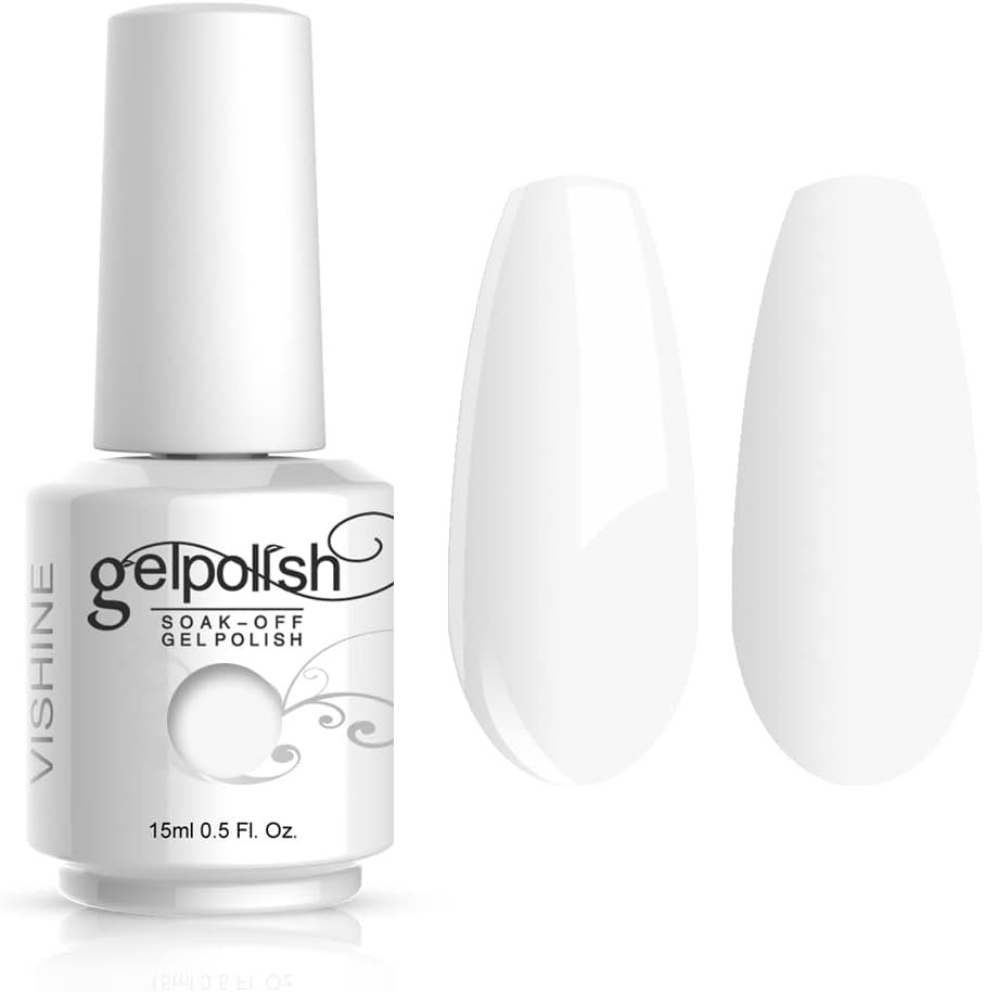 Gelpolish Professional UV LED Soak Off Varnish Color Gel Nail Polish Manicure Salon Pure White (1433)