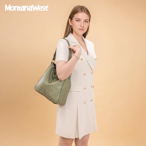 Image of Montana West Hobo Bags for Women Top Handle Satchel Shoulder Purse Bucket Handbag