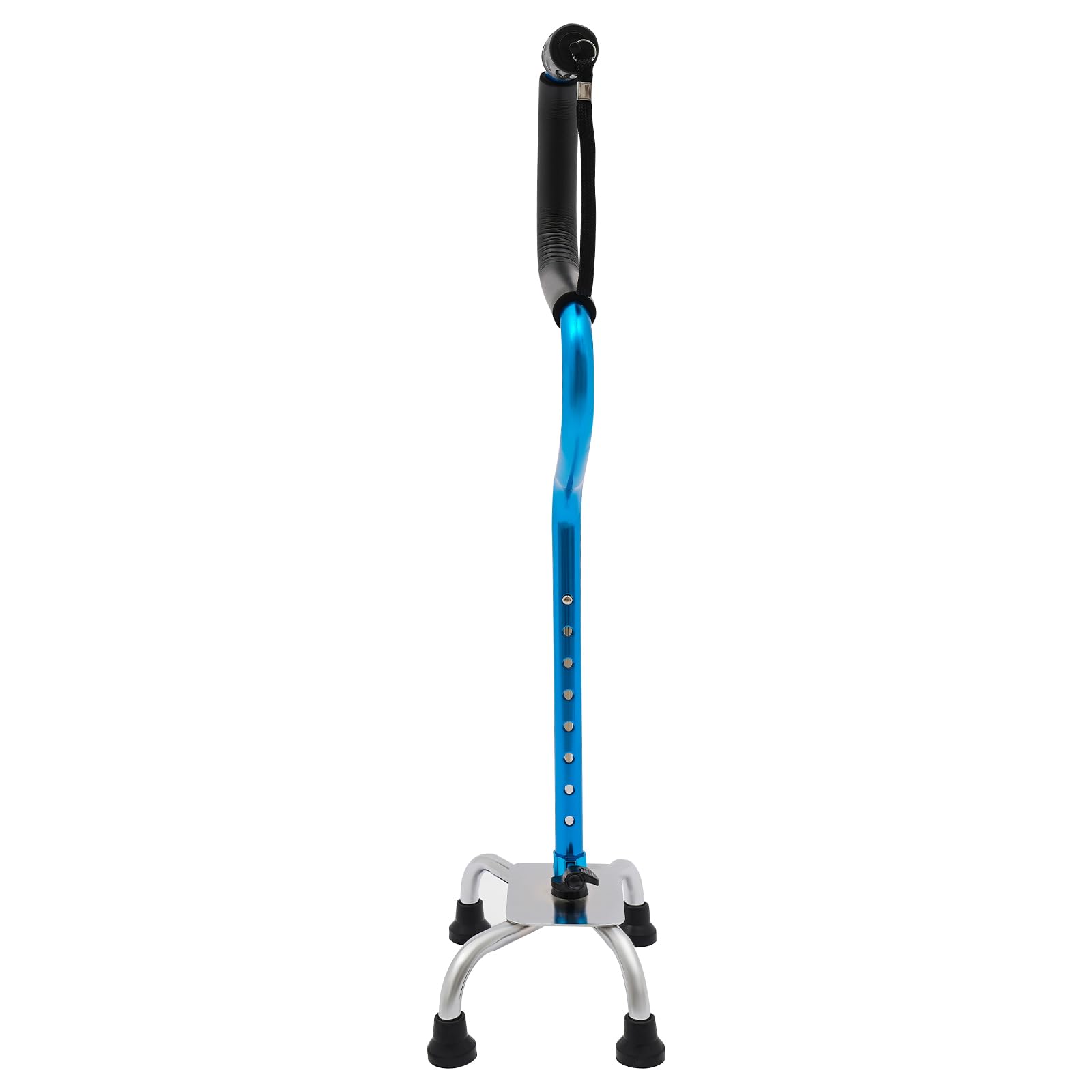 Bastón de cuatro patas con mango ergonómico, bastón ajustable, altura aplicable 1,5-1,85 m