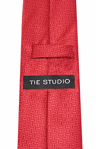 Image of TIE STUDIO Men's Necktie Pocket Square & Cufflink Set | Standard | Jacquard Fabric | Superior Stitching |