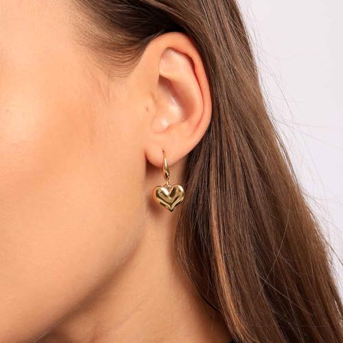 Image of PALMONAS Dangling Heart Earrings For Women - Gift for Girls & Women | Waterproof & Anti-Tarnish Earrings
