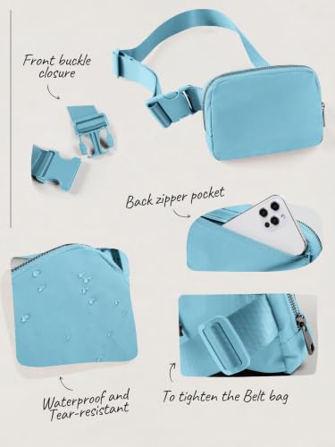 Image of ODODOS Unisex Mini Belt Bag with Adjustable Strap Small Fanny Pack for Workout Running Traveling Hiking, Steel Blue