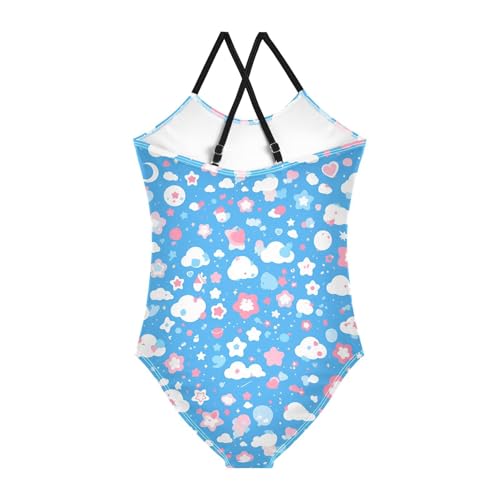 KLL Cute Cute Girls 1-Piece Swimsuits Beach Swimming Suits with Adjustable Straps Quick Dry2