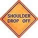 Shoulder Drop Off Novelty Metal Crossing Sign CX-488