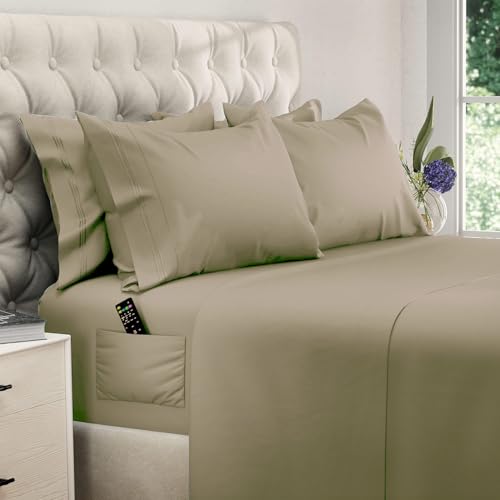 Image of DREAMCARE King Size Sheets Set - 6 pcs Breathable Cooling Sheets King Size