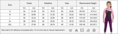 Kids Girls 2.5Mm Wetsuit Long Sleeve One Piece Dive Skin Uv Protection Thermal Swimsuit For Diving Snorkeling Swimming 10-11 Years Pink #TOP6