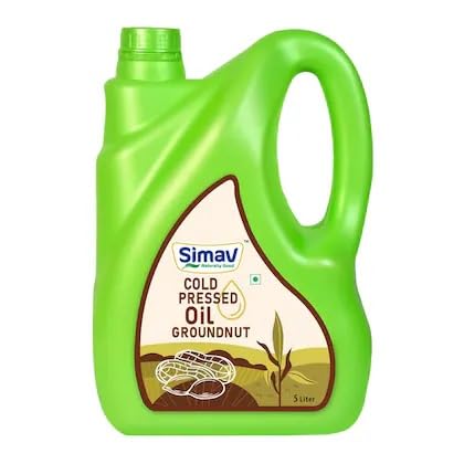 SIMAV NATURALLY GOOD Groundnut Cold Pressed Oil |Cooking Oil I Chemical Free Oil | Natural Oil | Mungfali tel | Sing Tel| Mungfali Oil| Sheng Tel | Ghani Oil | Ghani Tel| Pure Veg Oil (5 Ltr Jar)